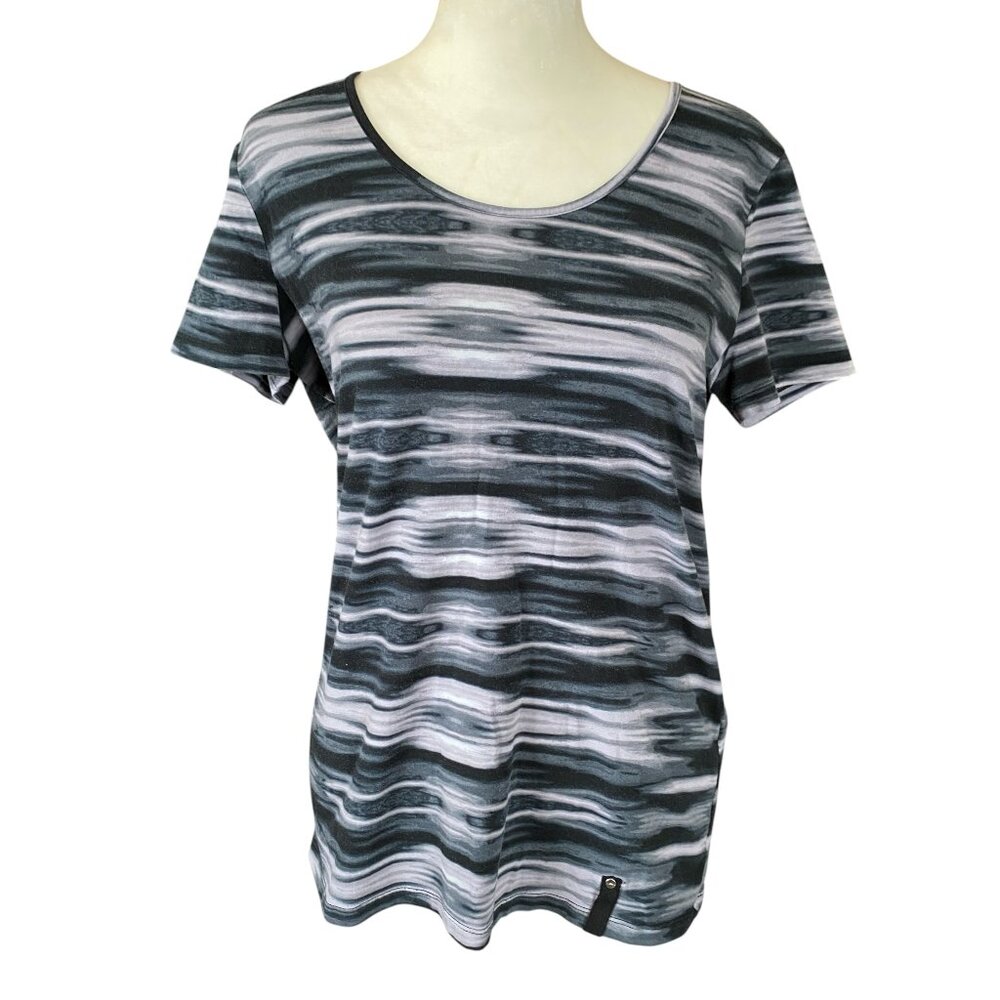 Lauren Ralph Lauren Active women's medium short sleeve stretchy black gray top